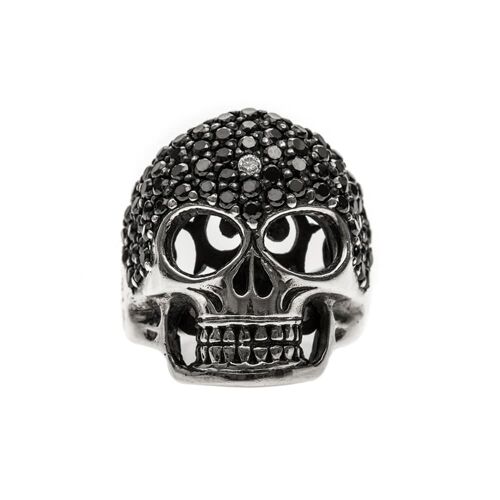 Bague tête de mort précieuse argent