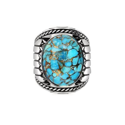 Silver indiana turquoise ring