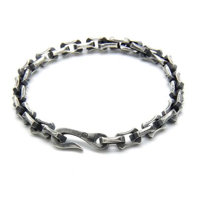 Men's silver mechanical mesh bracelet