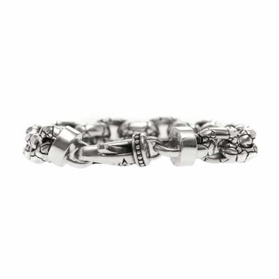 Pulsera de plata para hombre con semillas.