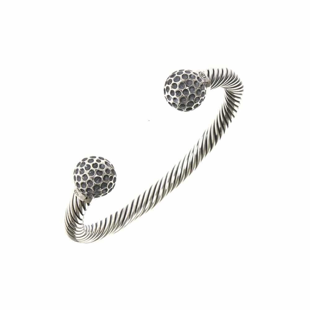 Bracciale rigido con pallina da golf in argento
