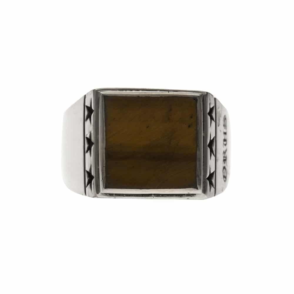 Buy wholesale Men s silver tiger eye star signet ring