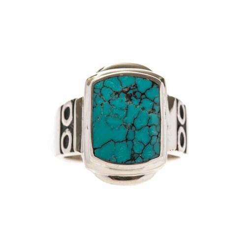 Chevalière homme turquoise originale argent