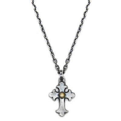 Silberne Halskette mit Templerkreuz