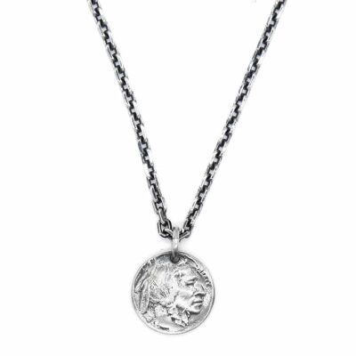 Indian medal silver necklace