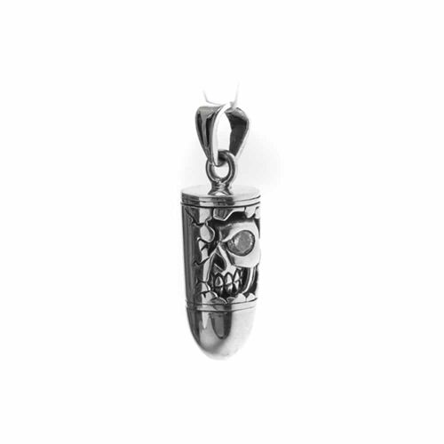 Pendentif argent balle tête de mort