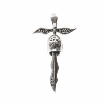 Pendentif argent dague tête de mort 2