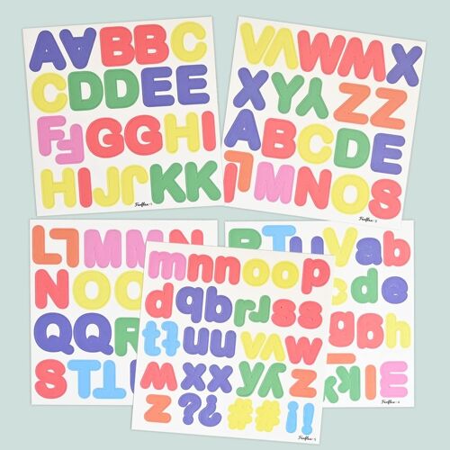 Lettres magnétiques multicolores - Jeu éducatif - lot de 125 magnets