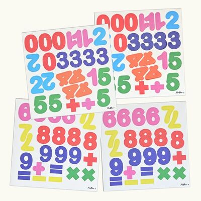 Multicolored magnetic numbers - Educational game - set of 100 magnets