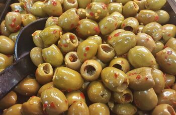 Olives vertes non dénoyautées à l'huile d'olive et au vinaigre - De Grèce 2