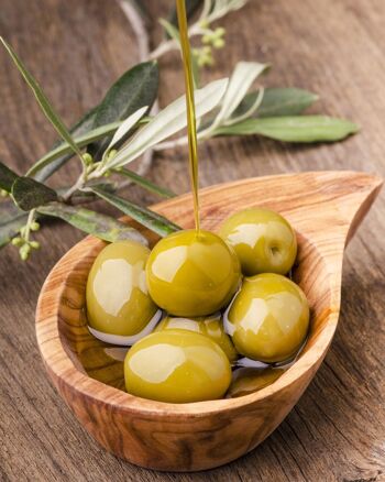 Olives vertes non dénoyautées à l'huile d'olive et au vinaigre - De Grèce 3