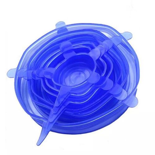 REUSABLE SILICONE STRETCH LIDS PACK OF 6 -  Blue
