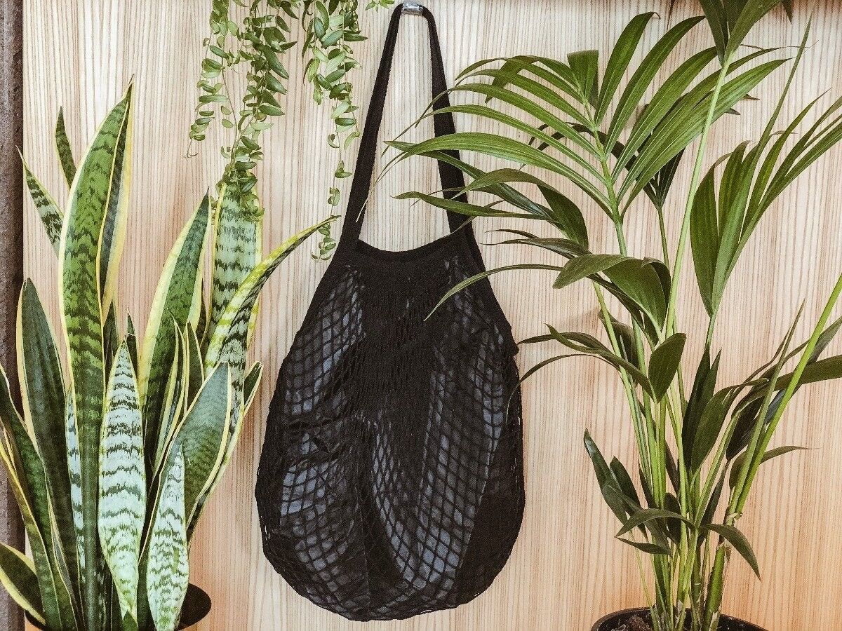 ORGANIC COTTON NET BAG - Black