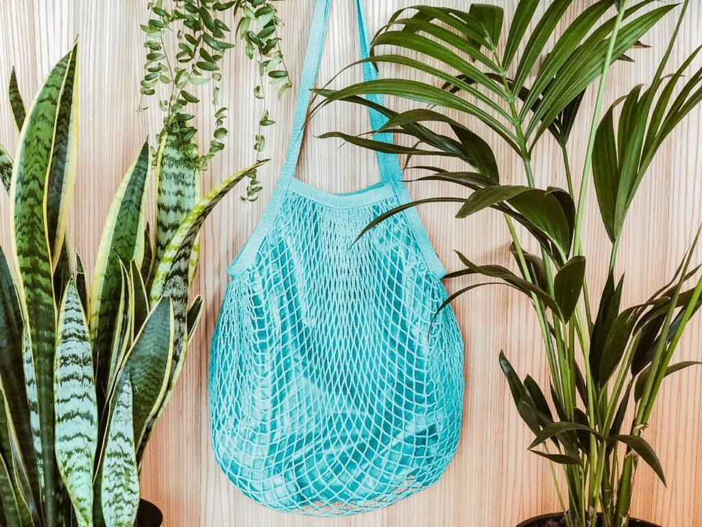 ORGANIC COTTON NET BAG - Turquoise