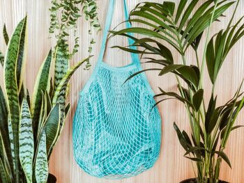 SAC FILET COTON BIO - Turquoise