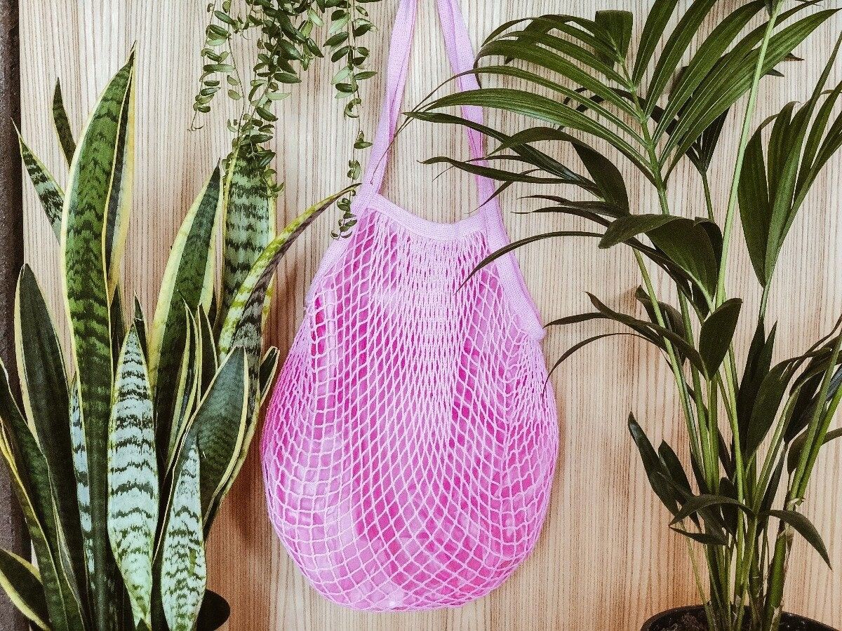 ORGANIC COTTON NET BAG -  Pink