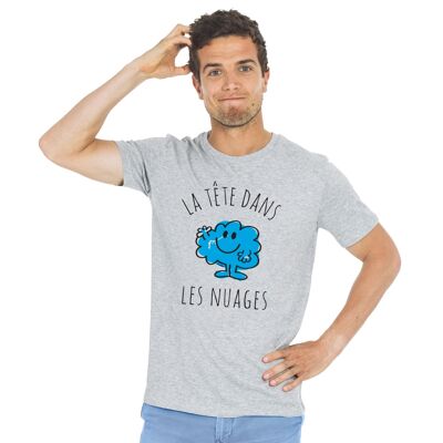 TSHIRT GRIS CHINÉ La tête dans les nuages