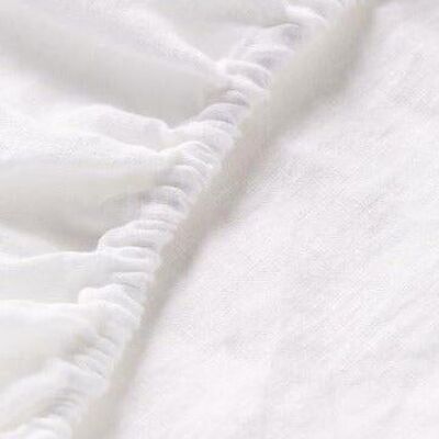 Linen Fitted Sheet - 90 x 200 x 28 - White