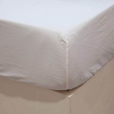 Lenzuolo con angoli in cotone biologico - 100 x 200 x 28 - Bianco