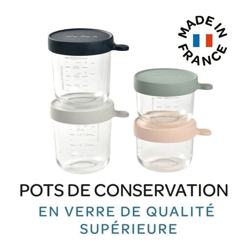 Pot de conservation portion verre 150 ml Light mist - Made in Bébé