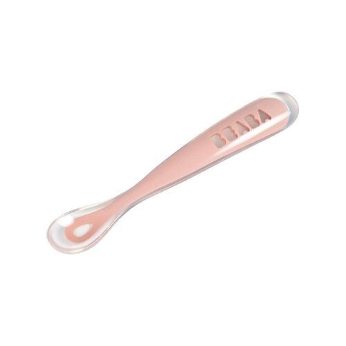 BEABA, Cuillère 1er âge silicone old pink
