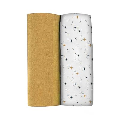 BEABA, Box of 2 SWAPS 120cm - Honey Yellow / Starry Night