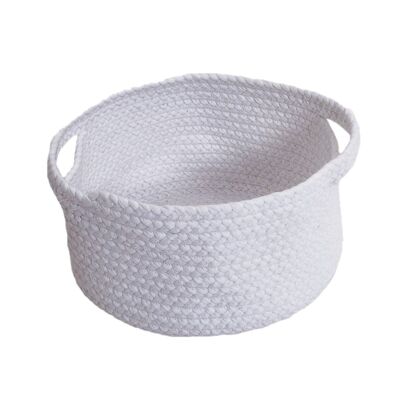 Cesta con asas - blanco - Ø 27 | alto: 15 cm