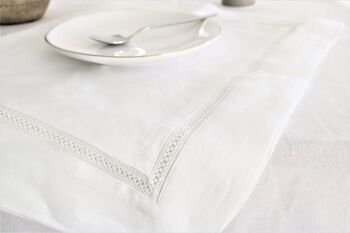 NAPPE EN LIN AVEC OURLET CREUX - BLANC - Nappe 160 x 200 cm 4