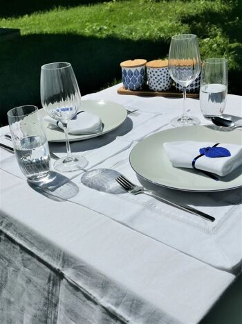 NAPPE EN LIN AVEC OURLET CREUX - BLANC - Nappe 160 x 200 cm 5