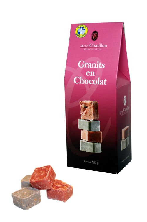 Granit Breton étui cabine  180g    spécialité Bretonne de chocolats blancs