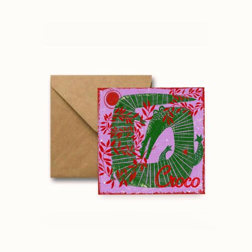 Crocodile square greeting card