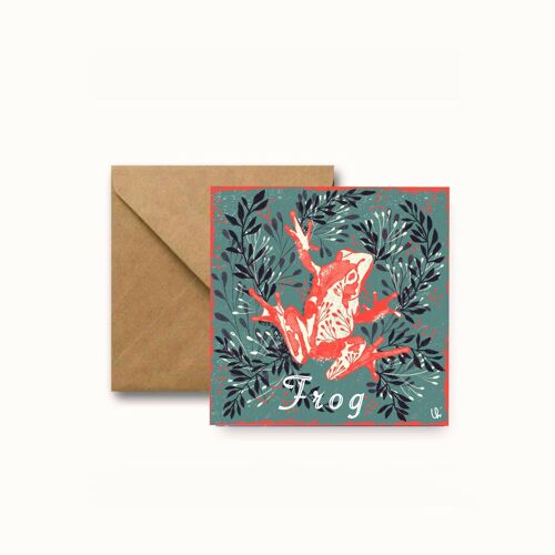 Frog square greeting card