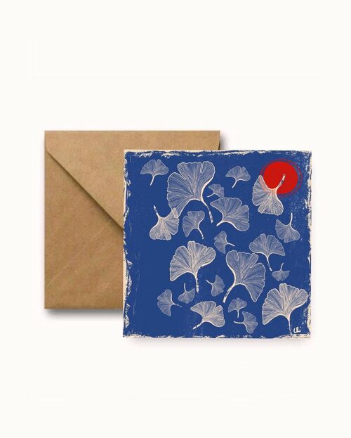 Ginkgo greeting square card