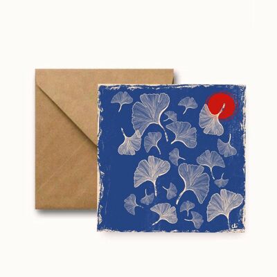 Ginkgo greeting square card