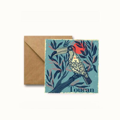 Carte de voeux carrée toucan