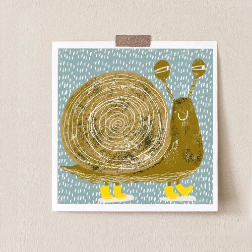 Snail square print