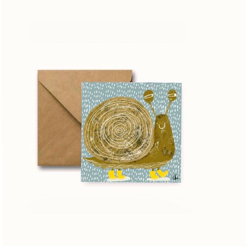 Snail square greeting card