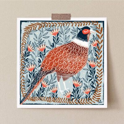 Pheasant square print