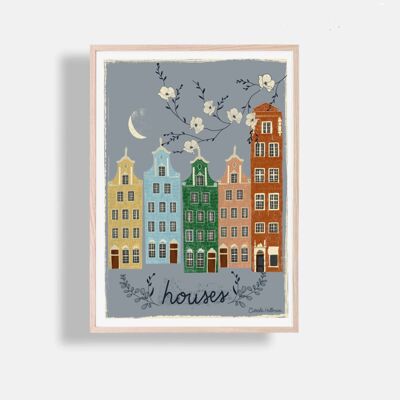 Pretty Houses stampa A4