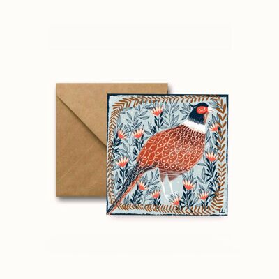 Pheasant square greeting card