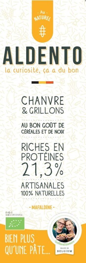 ALDENTO pâtes source de protéines -  Mafaldine Grillons & chanvre  -  200gr 3