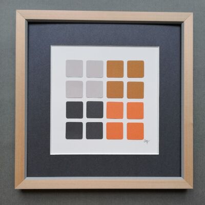PIXELS - Palette chromatique - Gris et orange