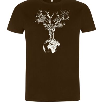 Camicia organica Fairwear Uomo Weltenbaum marrone scuro