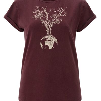 Fairwear Organic Shirt Women Stone Washed Red Weltenbaum