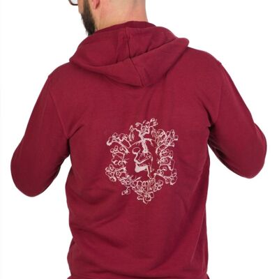 Felpa con cappuccio organica Fairwear Cerniera Unisex SeedKeeper Bordeaux