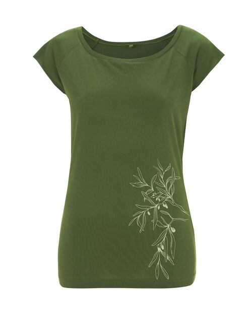 Fairwear Bambus Shirt Women Leaf Green Olive Branch