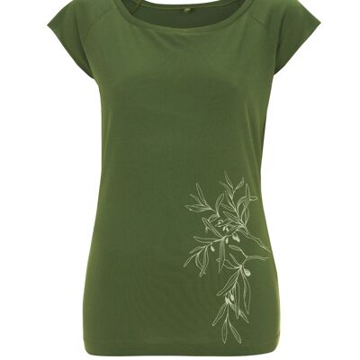Fairwear Bamboo Shirt Women Leaf Green Olive Branch