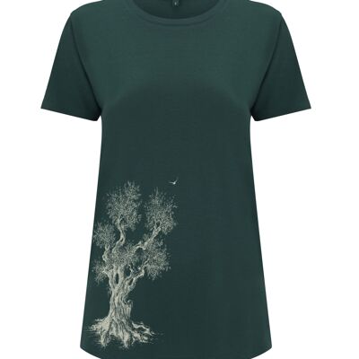 Camisa Fairwear Ecovero Mujer Verde Botella Rama De Olivo