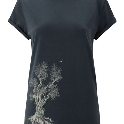 Fairwear Organic Shirt Mujer Stone Washed Blue Olive Tree