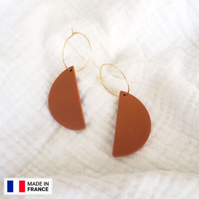 NEITH - Summer hoop earrings in teracotta | Color terracotta, terracotta | Original and colorful, minimalist and ultra light earrings